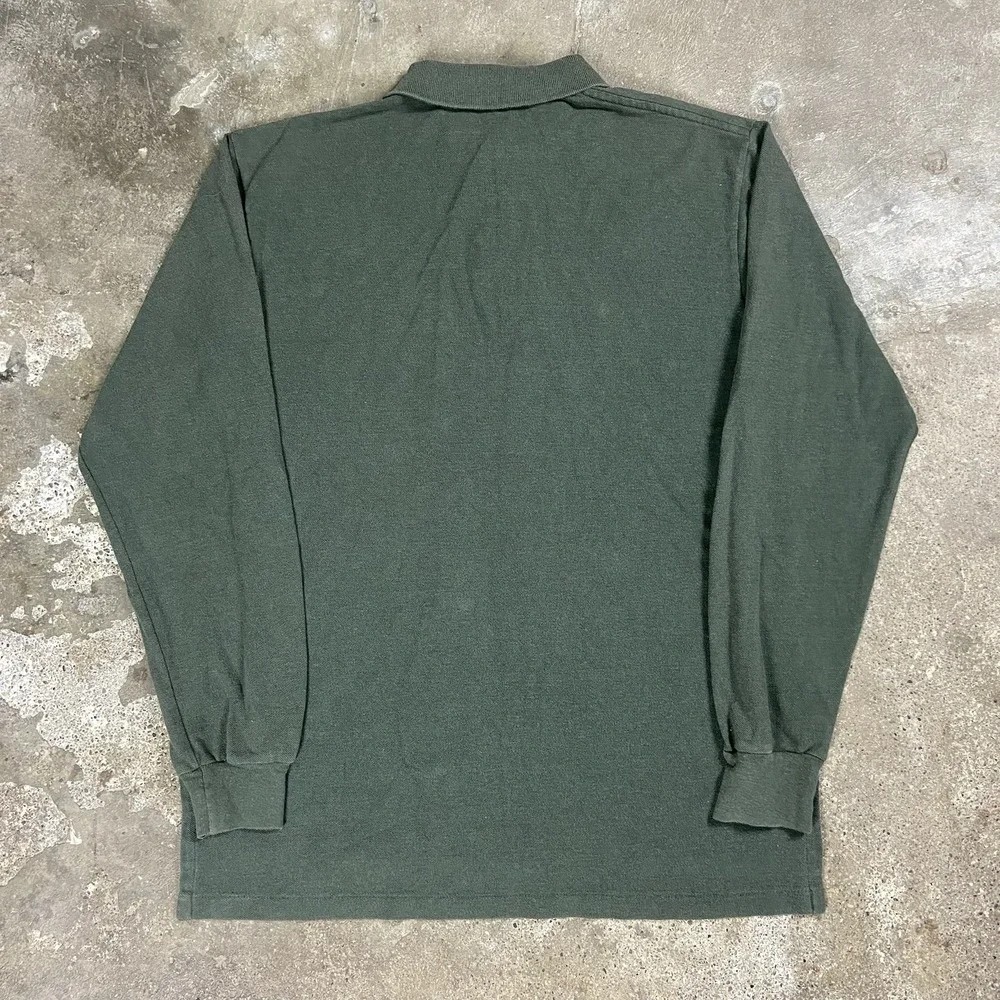 Vintage 90s Polo Ralph Lauren Long Sleeve Polo Size Medium Green Purple Pony